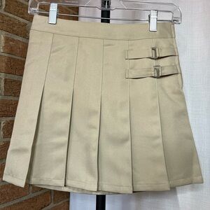French Toast girls khaki tan pleat front Skort - 8